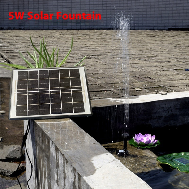 Solar Fountain Oxygen Rockery Water Garden Bird Bathtub Floating Fountain