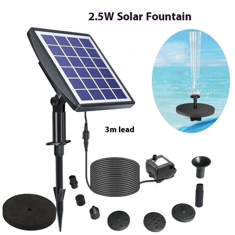 Solar Fountain Oxygen Rockery Water Garden Bird Bathtub Floating Fountain