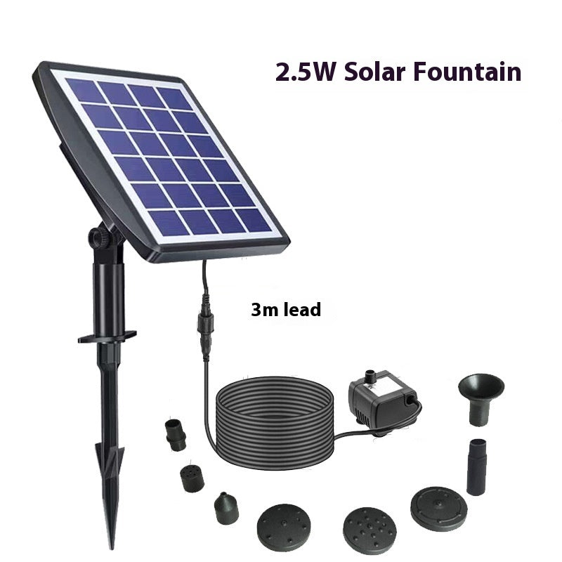 Solar Fountain Oxygen Rockery Water Garden Bird Bathtub Floating Fountain